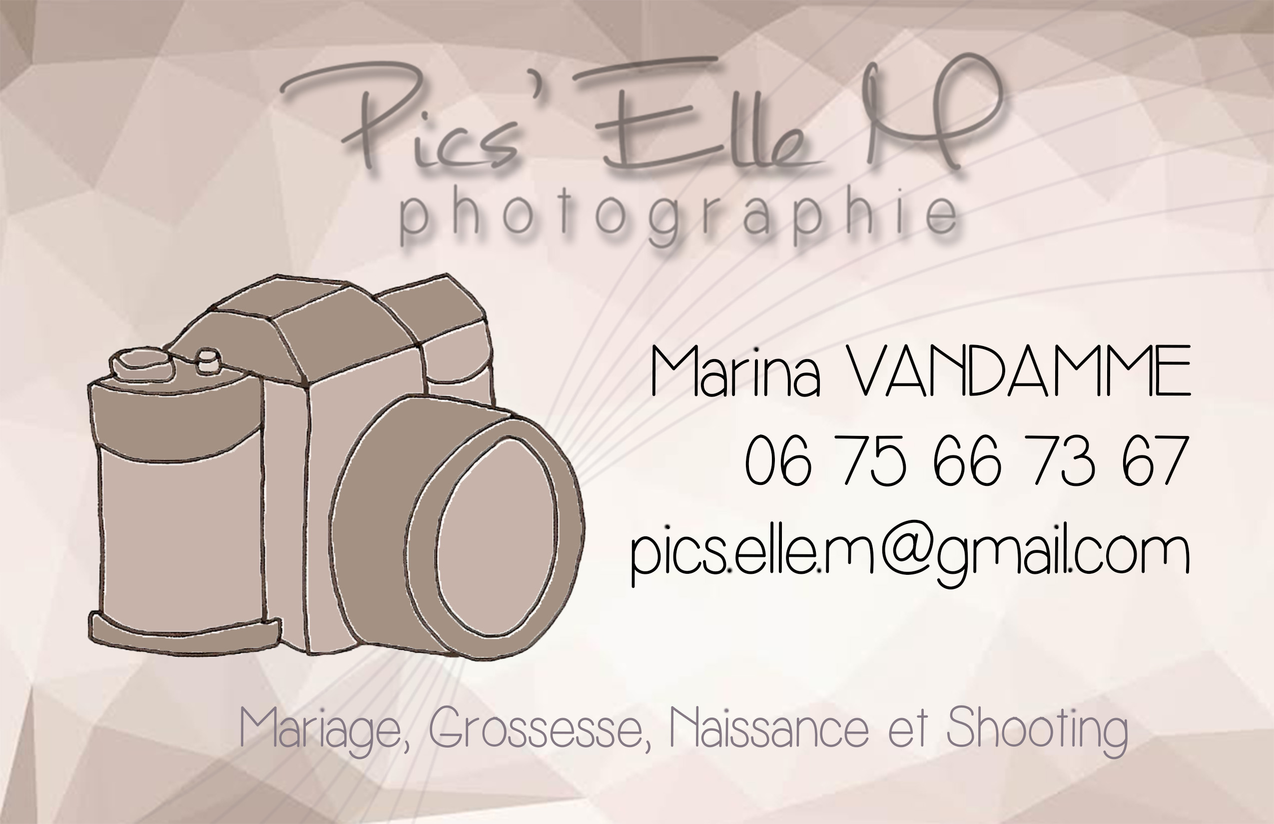 Carte de Visite Pics Elle M Marina Vandamme